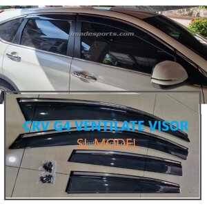 กันสาด CRV G4 พร้อมคิ้วสเตนเลส 2013-2016