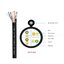US-9106MD-1 สายแลน CAT6 ภายนอก มีสลิง สีดำ CAT 6 UTP, PE OUTDOOR w/Cross Filler, 23 AWG, w/Drop Wire (Double Jacket) 100 M.*/Reel in Bx